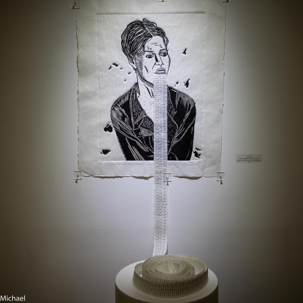 No Mind, woodcut and calligraphy, 2015