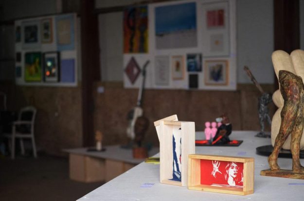 My woodcut prints at Amara Hoeve in Bergen